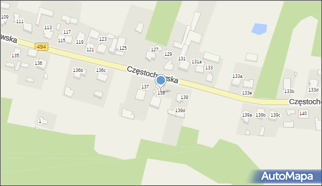 Przystajń, Częstochowska, 138, mapa Przystajń