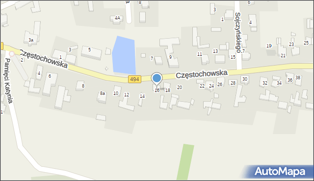 Przystajń, Częstochowska, 16, mapa Przystajń