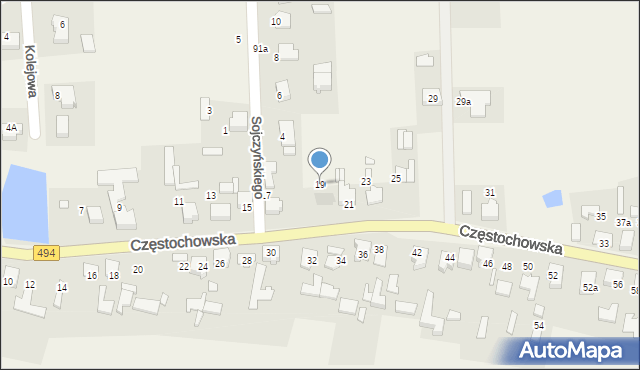 Przystajń, Częstochowska, 19, mapa Przystajń