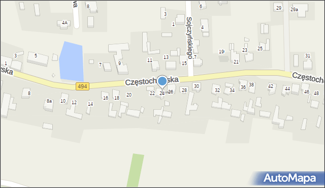 Przystajń, Częstochowska, 24, mapa Przystajń