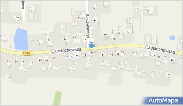 Przystajń, Częstochowska, 30, mapa Przystajń