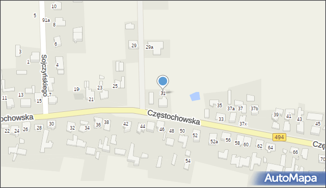 Przystajń, Częstochowska, 31, mapa Przystajń