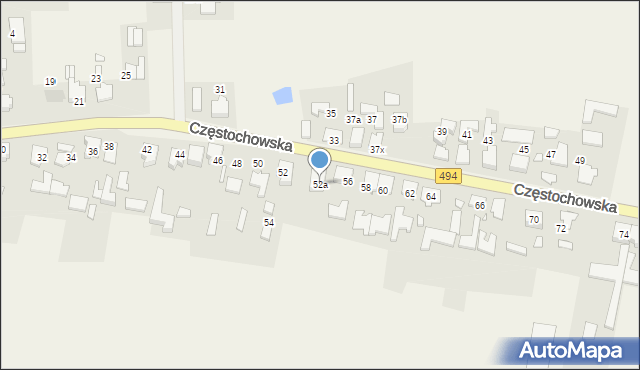 Przystajń, Częstochowska, 52a, mapa Przystajń