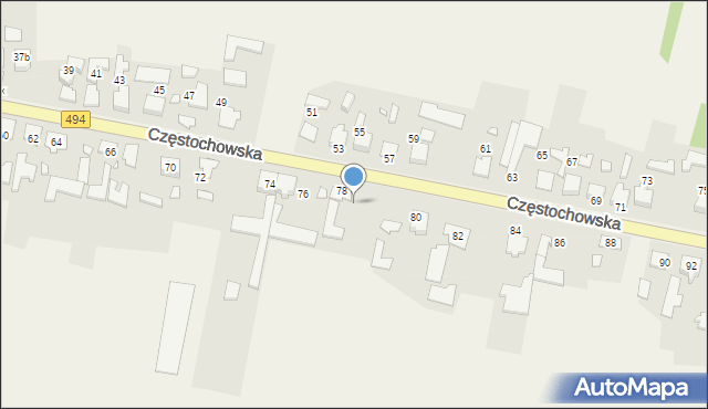 Przystajń, Częstochowska, 78a, mapa Przystajń