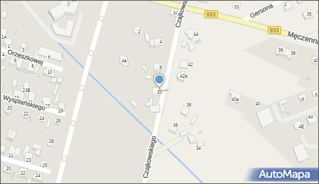 Pszczyna, Czajkowskiego Piotra, 10, mapa Pszczyny