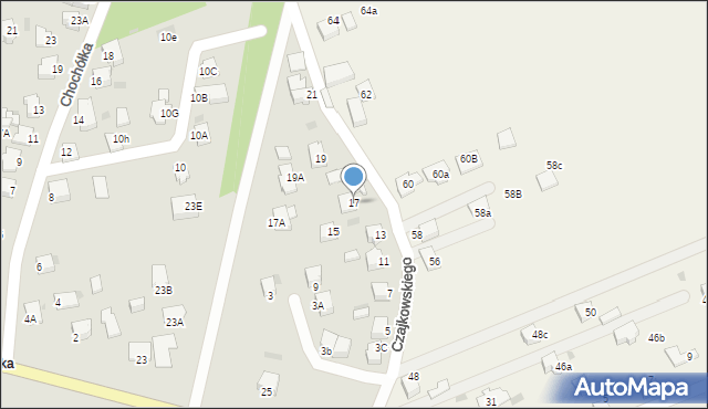 Pszczyna, Czajkowskiego Piotra, 17, mapa Pszczyny