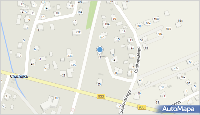 Pszczyna, Czajkowskiego Piotra, 3, mapa Pszczyny