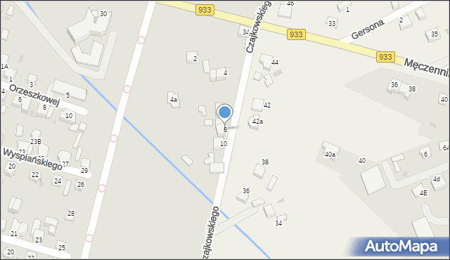 Pszczyna, Czajkowskiego Piotra, 8, mapa Pszczyny