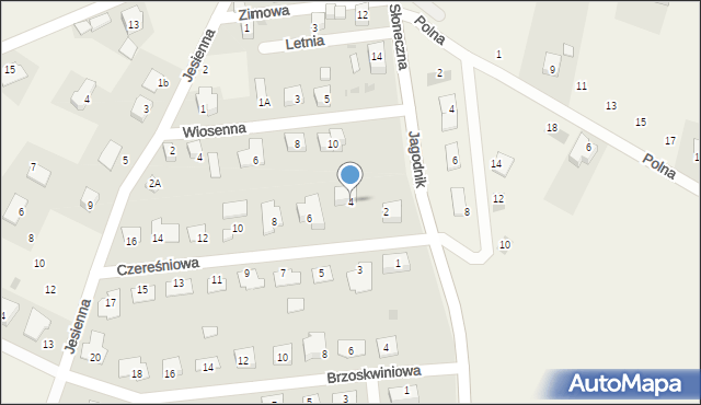 Pszenno, Czereśniowa, 4, mapa Pszenno