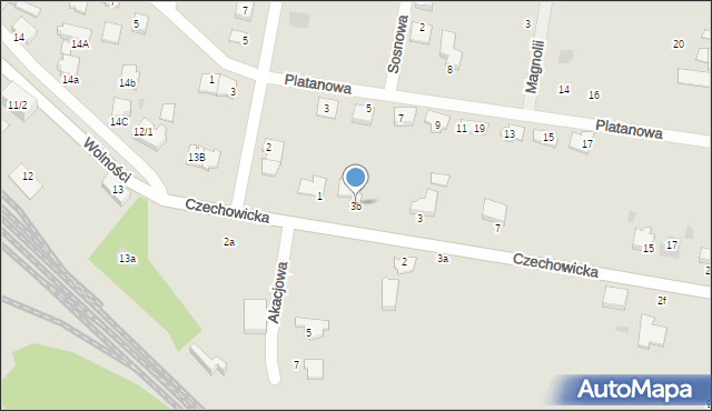 Pyskowice, Czechowicka, 3b, mapa Pyskowice