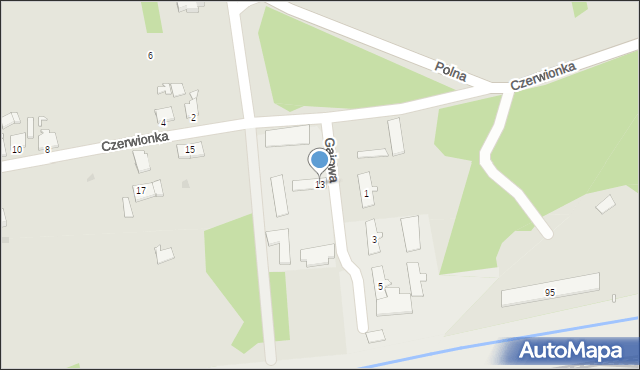 Pyskowice, Czerwionka, 13, mapa Pyskowice