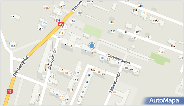 Racibórz, Czarnieckiego Stefana, hetm., 8, mapa Racibórz