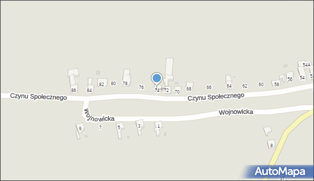 Racibórz, Czynu Społecznego, 74, mapa Racibórz