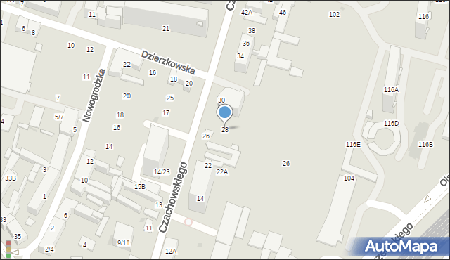 Radom, Czachowskiego Dionizego, płk., 28, mapa Radomia