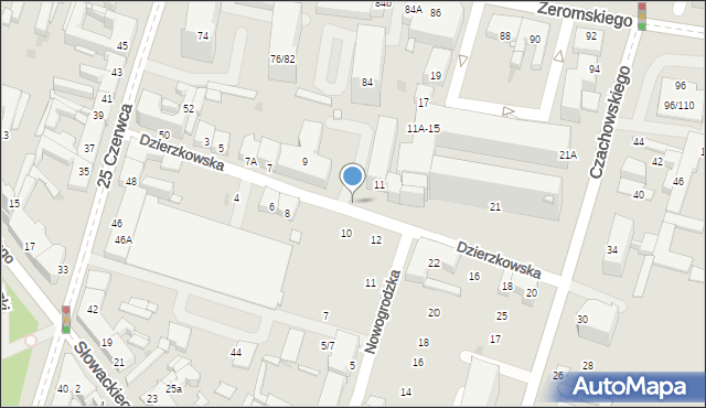 Radom, Czachowskiego Dionizego, płk., 7a, mapa Radomia