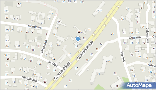 Radom, Czarnieckiego Stefana, hetm., 19A, mapa Radomia