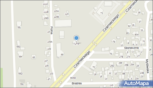 Radom, Czarnieckiego Stefana, hetm., 71/73, mapa Radomia