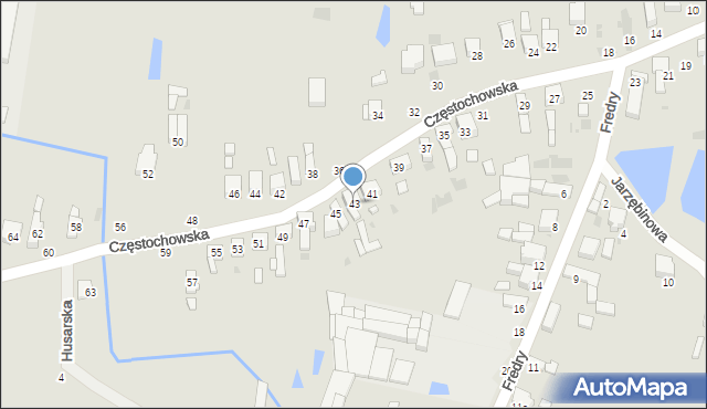 Radomsko, Częstochowska, 43, mapa Radomsko