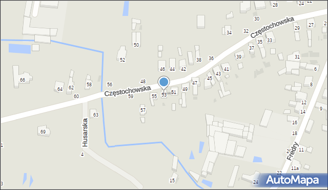 Radomsko, Częstochowska, 53, mapa Radomsko