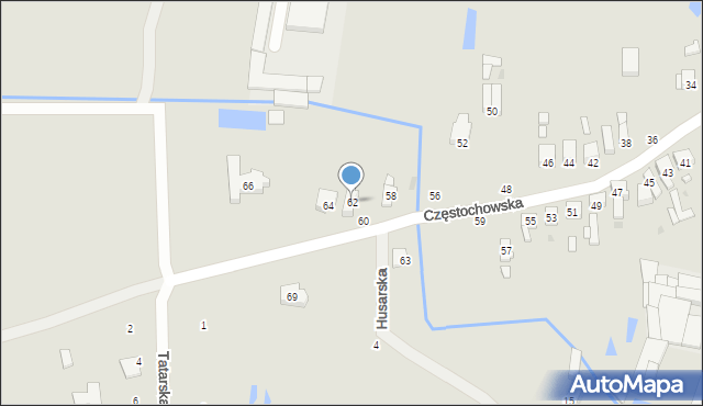 Radomsko, Częstochowska, 62, mapa Radomsko