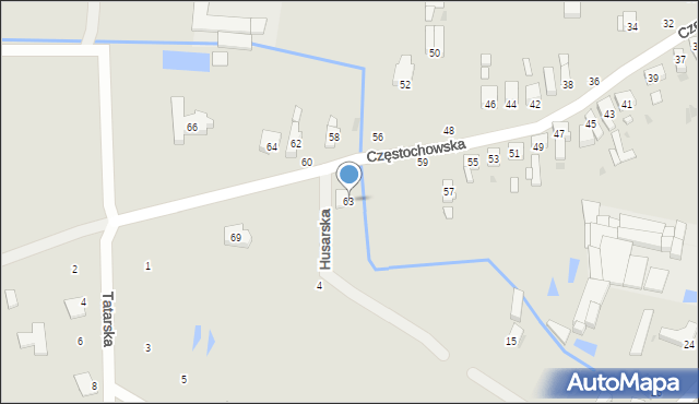 Radomsko, Częstochowska, 63, mapa Radomsko