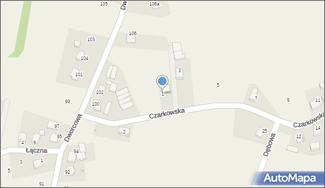 Radostowice, Czarkowska, 1, mapa Radostowice