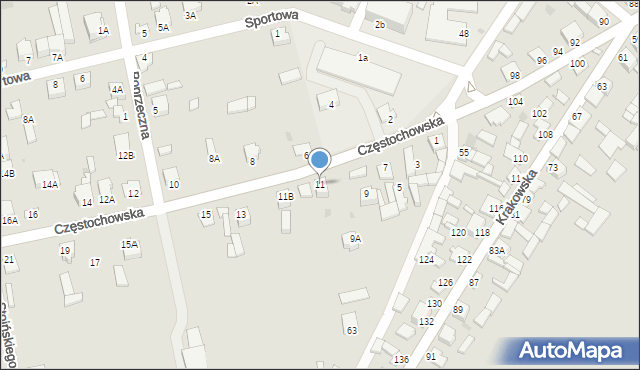 Radoszyce, Częstochowska, 11, mapa Radoszyce