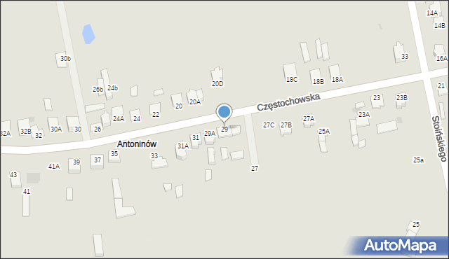 Radoszyce, Częstochowska, 29, mapa Radoszyce