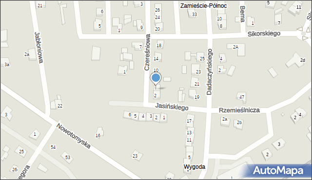 Rakoniewice, Czereśniowa, 4, mapa Rakoniewice