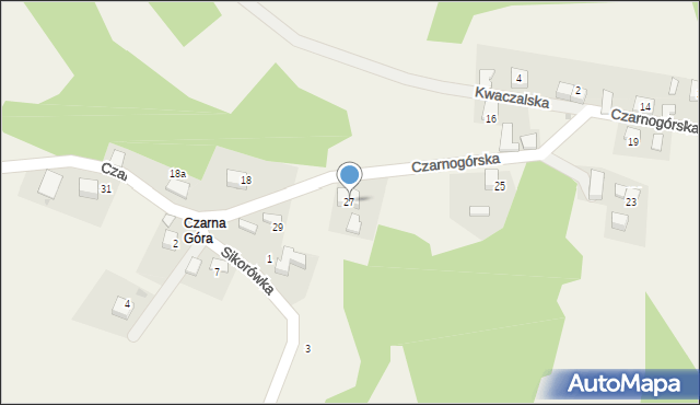 Regulice, Czarnogórska, 27, mapa Regulice