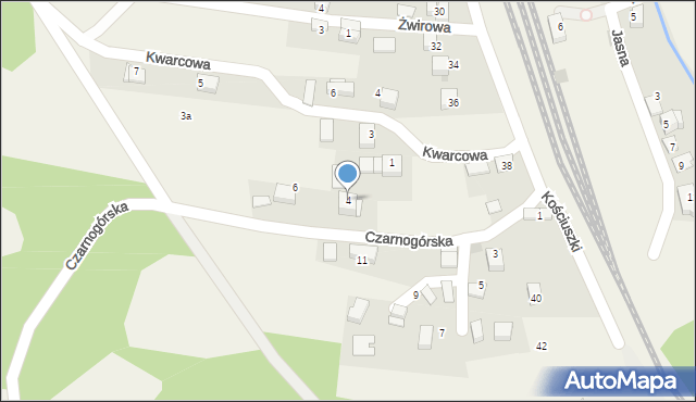 Regulice, Czarnogórska, 4, mapa Regulice