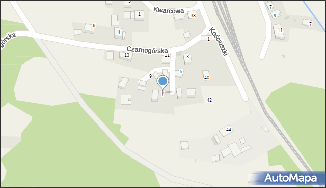 Regulice, Czarnogórska, 7, mapa Regulice