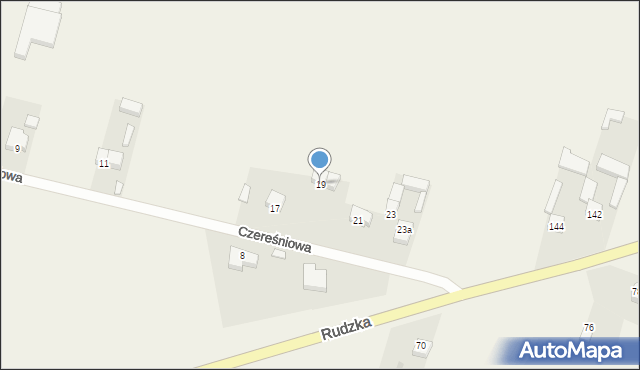 Ruda, Czereśniowa, 19, mapa Ruda