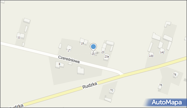 Ruda, Czereśniowa, 21, mapa Ruda