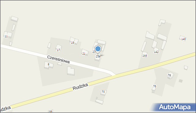 Ruda, Czereśniowa, 23a, mapa Ruda