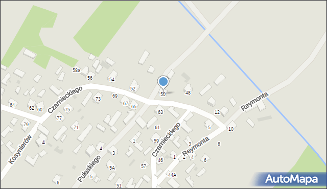 Rudnik nad Sanem, Czarnieckiego Stefana, hetm., 50, mapa Rudnik nad Sanem