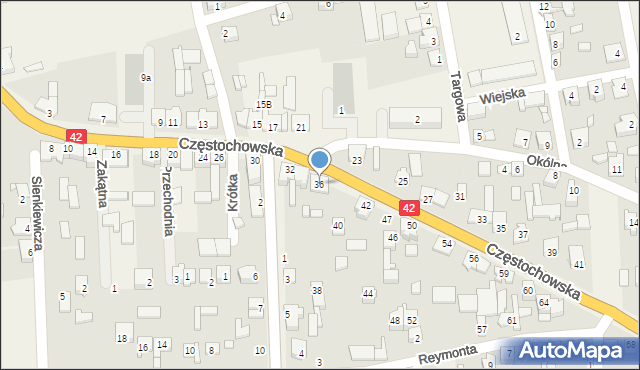 Rudniki, Częstochowska, 36, mapa Rudniki