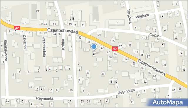 Rudniki, Częstochowska, 40, mapa Rudniki
