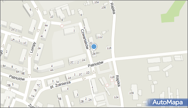 Rybnik, Czwartaków, 2A, mapa Rybnika