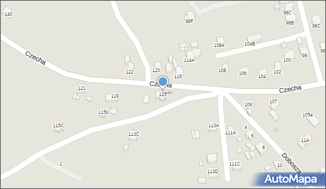 Rybnik, Czecha Bronisława, 115, mapa Rybnika