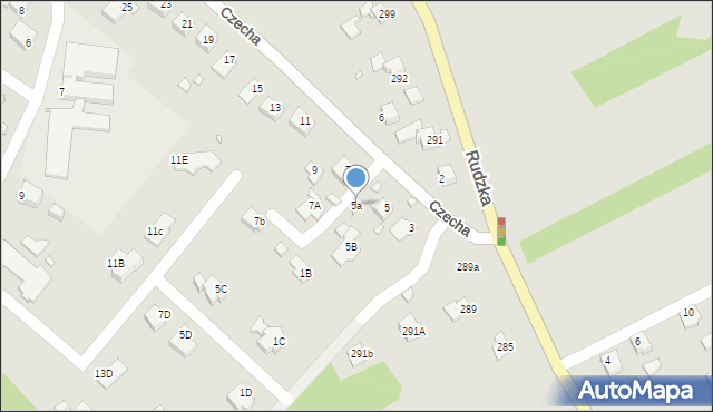 Rybnik, Czecha Bronisława, 5a, mapa Rybnika