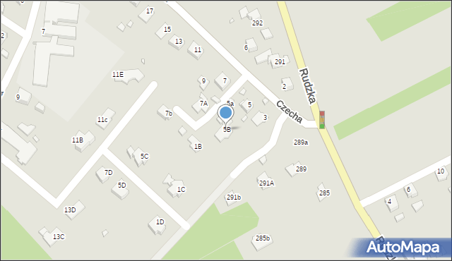 Rybnik, Czecha Bronisława, 5B, mapa Rybnika