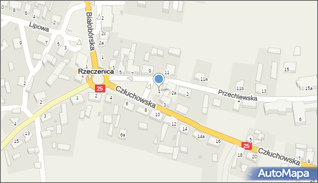 Rzeczenica, Człuchowska, 1, mapa Rzeczenica