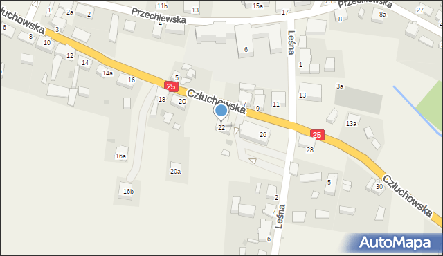 Rzeczenica, Człuchowska, 22, mapa Rzeczenica