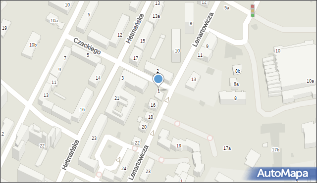 Rzeszów, Czackiego Tadeusza, 1, mapa Rzeszów