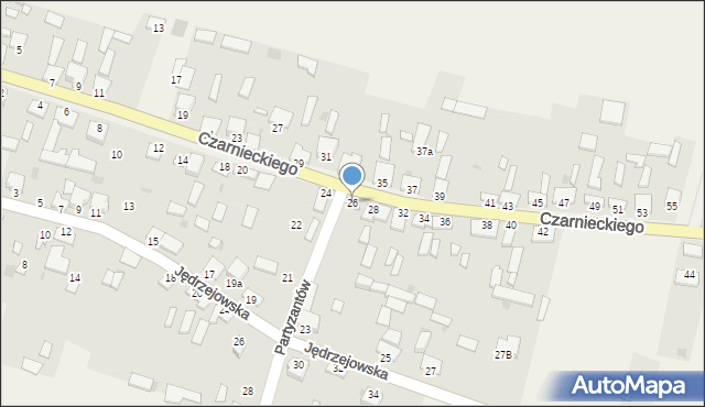 Secemin, Czarnieckiego Stefana, hetm., 26, mapa Secemin