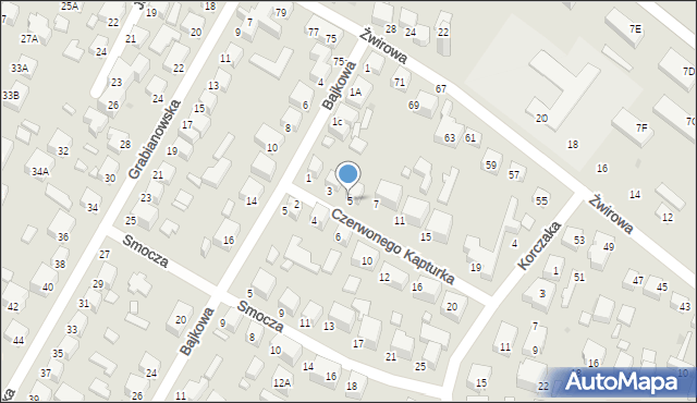 Siedlce, Czerwonego Kapturka, 5, mapa Siedlce