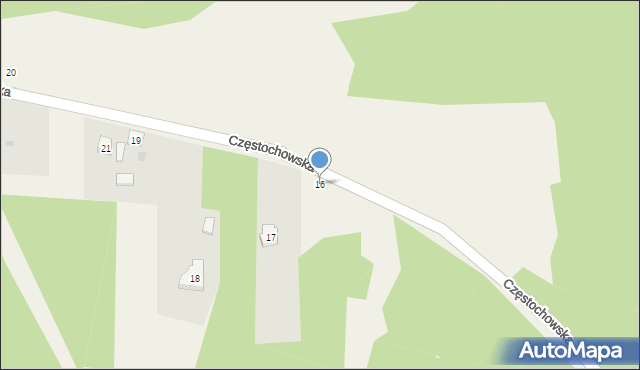 Siedlec, Częstochowska, 16, mapa Siedlec