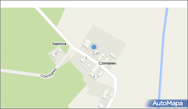 Siedlnica, Czerlejewo, 1, mapa Siedlnica