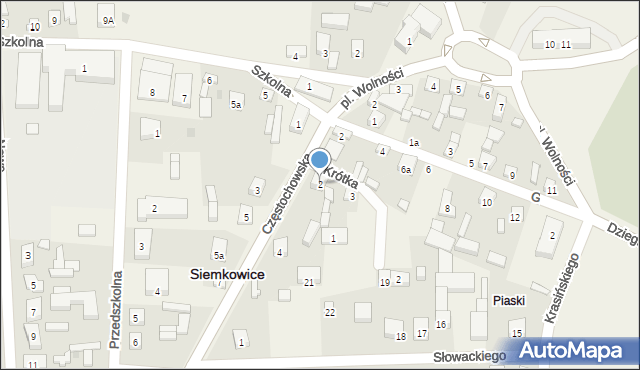 Siemkowice, Częstochowska, 2, mapa Siemkowice